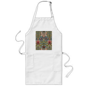 William Morris Schlangenkopf-Blumenmuster Lange Schürze