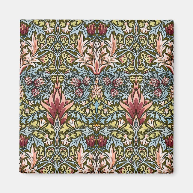 William Morris Schlangenkopf-Blumenmuster Magnet (Vorne)