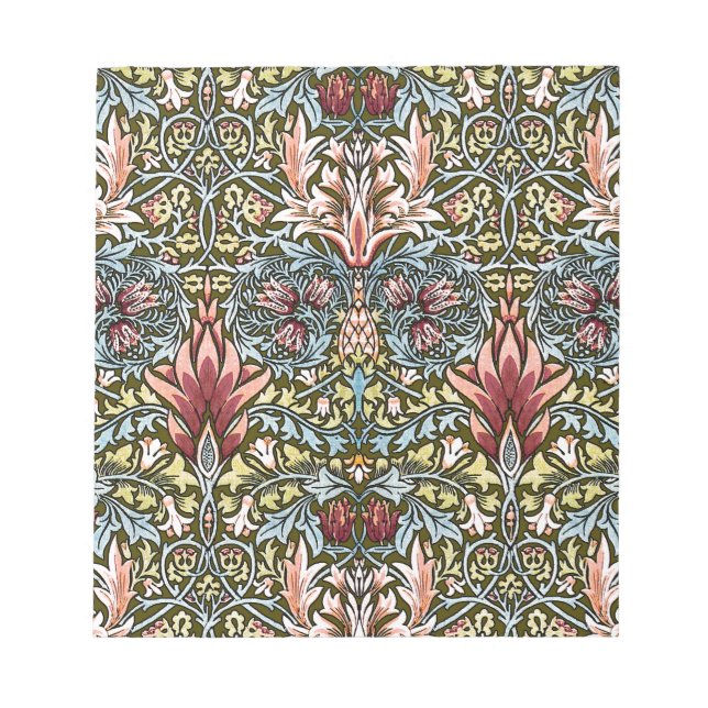 William Morris Schlangenkopf-Blumenmuster Notizblock (Vorderseite)
