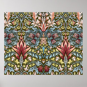 William Morris Schlangenkopf-Blumenmuster Poster