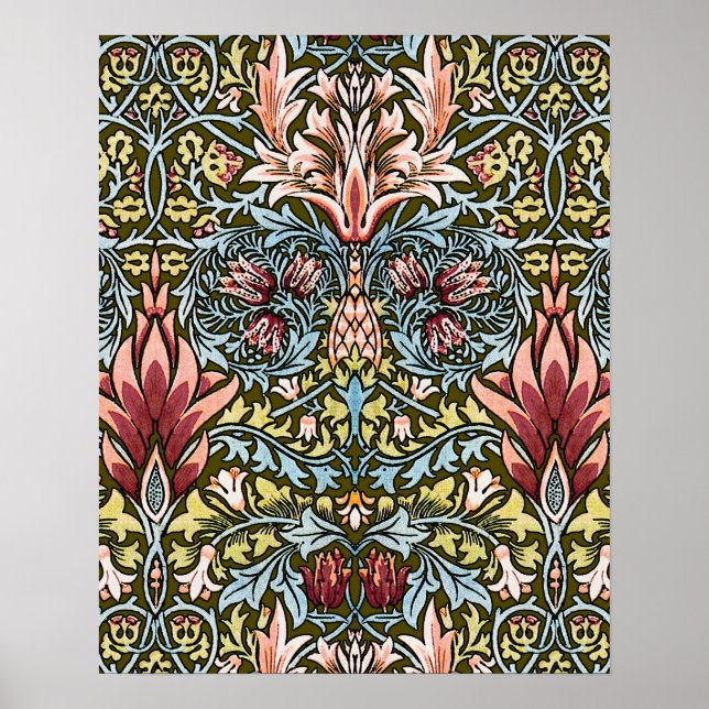 William Morris Schlangenkopf-Blumenmuster Poster (Vorne)