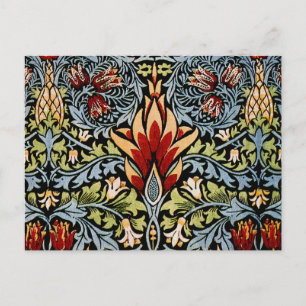 William Morris Schlangenkopf-Blumenmuster Postkarte