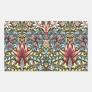 William Morris Schlangenkopf-Blumenmuster Rechteckiger Aufkleber