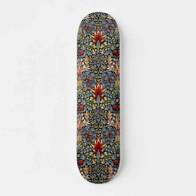 William Morris Schlangenkopf-Blumenmuster Skateboard (Vorne)