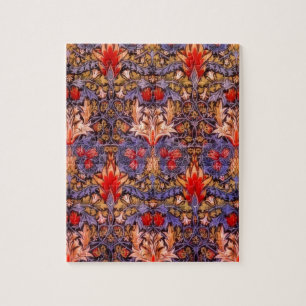 William Morris Schlangenkopf Vintage-Blumenmuster Puzzle