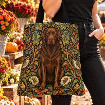 William Morris Schokoladen-Labrador-Rosenmuster