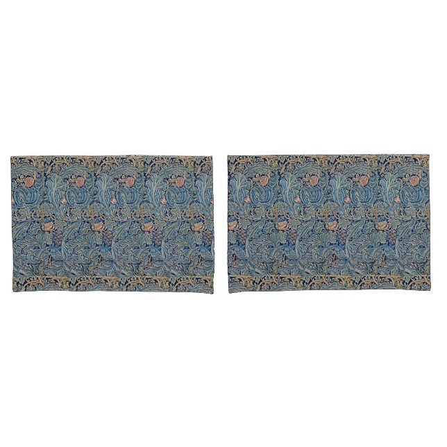 William Morris Schönes Blumenmuster Blau Pink Kissenbezug (Vorderseite-Set)