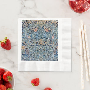 William Morris Schönes Blumenmuster Blau Pink Serviette