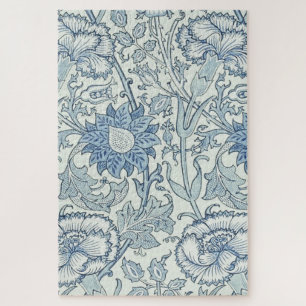 William Morris Schönes Blumenmuster, blau, Rose Puzzle