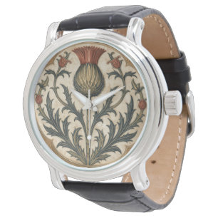 William Morris Schottische Distel altmodisch flora Armbanduhr