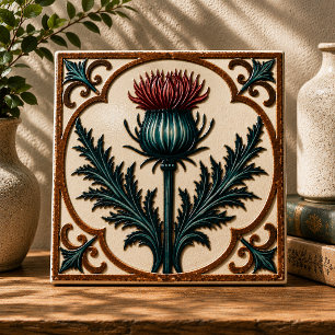 William Morris Schottische Distel altmodisch flora Fliese