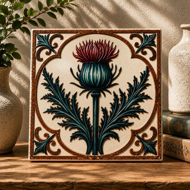 William Morris Schottische Distel altmodisch flora Fliese (Von Creator hochgeladen)