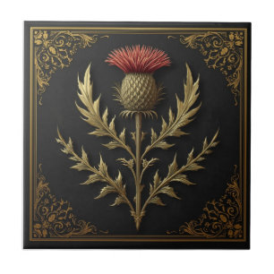 William Morris Schottischer Distel vintage Blumenm Fliese