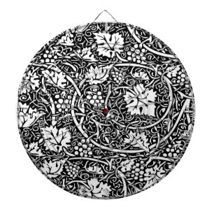 William Morris Schwarz-Weiß-Reben-Muster Dartscheibe