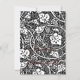 William Morris Schwarz-Weiß-Reben-Muster Einladung