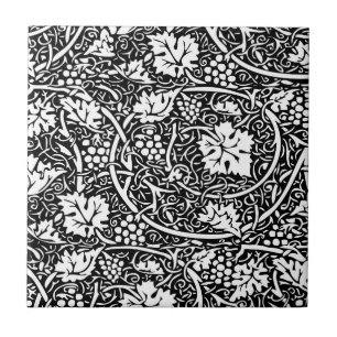 William Morris Schwarz-Weiß-Reben-Muster Fliese