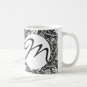 William Morris Schwarz-Weiß-Reben-Muster Kaffeetasse