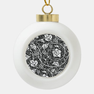 William Morris Schwarz-Weiß-Reben-Muster Keramik Kugel-Ornament