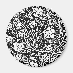 William Morris Schwarz-Weiß-Reben-Muster Magnet