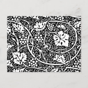 William Morris Schwarz-Weiß-Reben-Muster Postkarte