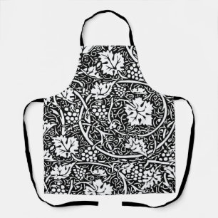 William Morris Schwarz-Weiß-Reben-Muster Schürze