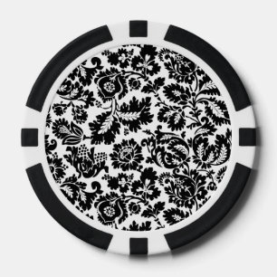 William Morris Schwarz-Weiß-Venetianisches Blumenm Pokerchips