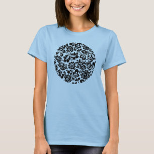 William Morris Schwarz-Weiß-Venetianisches Blumenm T-Shirt