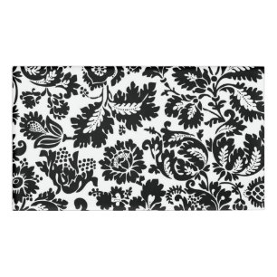 William Morris Schwarz-Weiß-Venezianisches Blumenm Namenschild