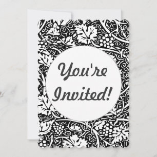 William Morris Schwarz-weißer Weintraum Einladung