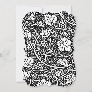 William Morris Schwarz-weißer Weintraum Einladung