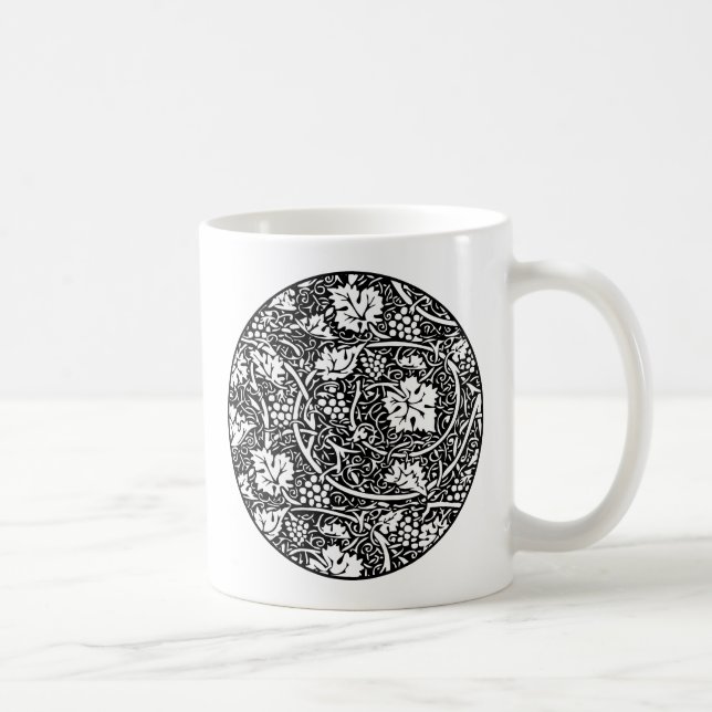 William Morris Schwarz-weißer Weintraum Kaffeetasse (Rechts)