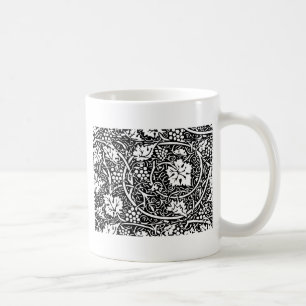 William Morris Schwarz-weißer Weintraum Kaffeetasse