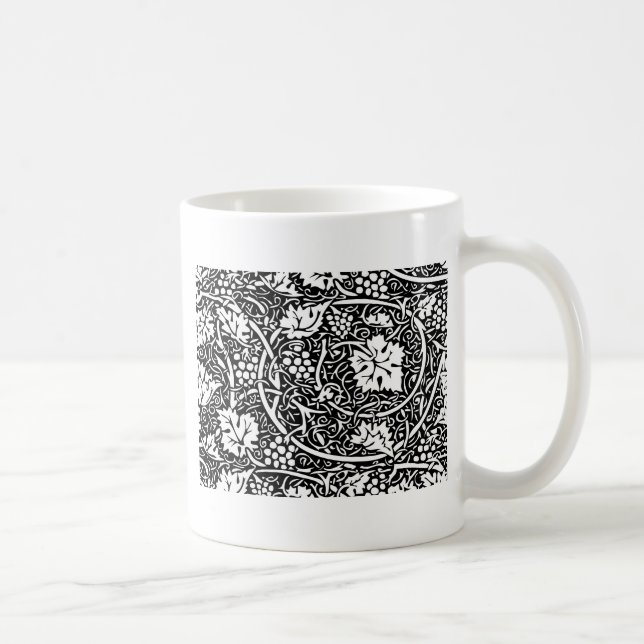 William Morris Schwarz-weißer Weintraum Kaffeetasse (Rechts)
