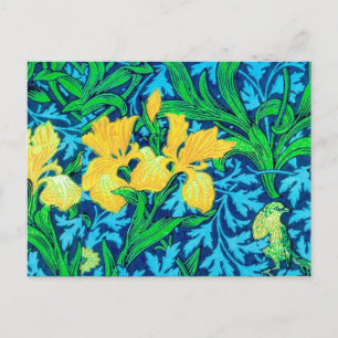 William Morris Schwertlilien, Gelb und Kobaltblau Postkarte