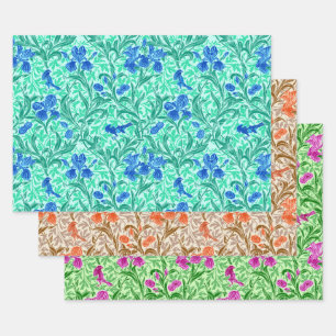William Morris Schwertlilien, Pastellfarben Geschenkpapier Set