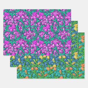 William Morris Schwertlilien, tiefe Farben Geschenkpapier Set