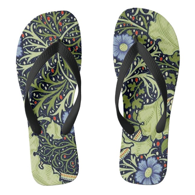 William Morris Seaweed Antike Blume Flip Flops (Fußbett)