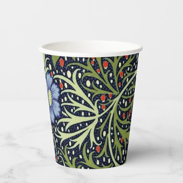 William Morris Seaweed Antike Blume Pappbecher (Vorderseite)