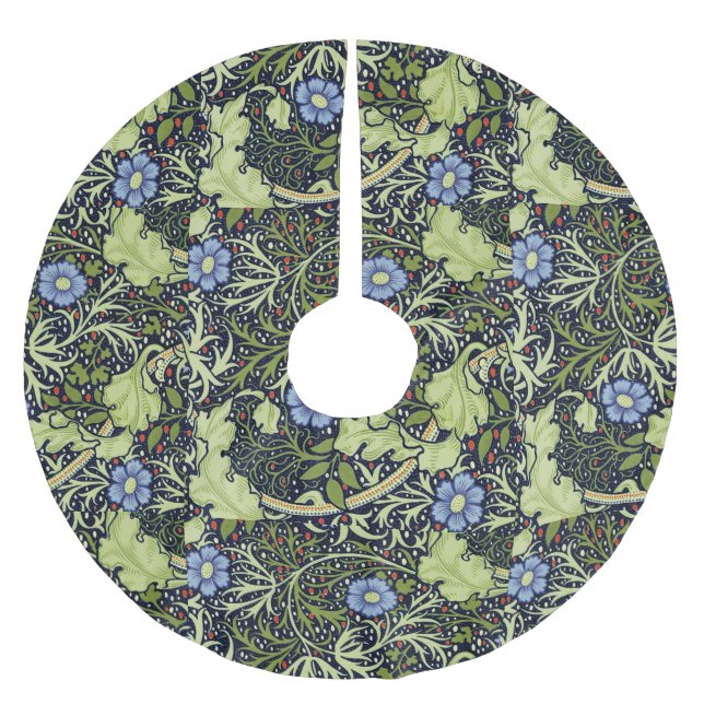 William Morris Seaweed Antike Blume Polyester Weihnachtsbaumdecke (Vorderseite)