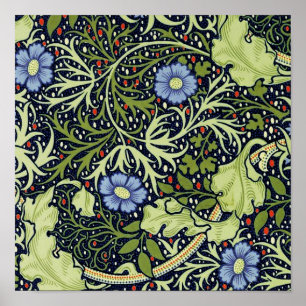 William Morris Seaweed Antike Blume Poster