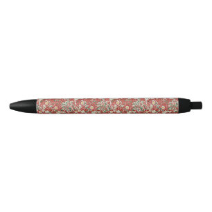 William Morris Seaweed Antike Blume Rot Grün Kugelschreiber