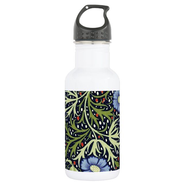 William Morris Seaweed Antike Blume Trinkflasche (Vorderseite)