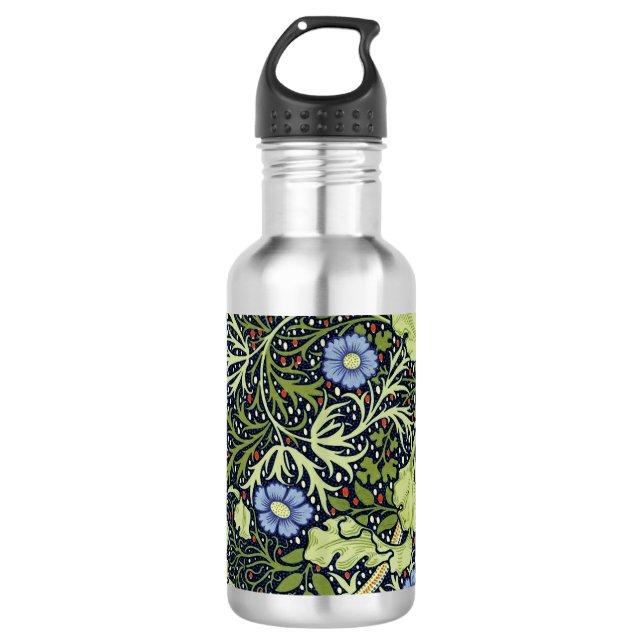 William Morris Seaweed Antike Blume Trinkflasche (Vorderseite)