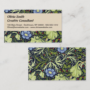 William Morris Seaweed Antike Blume Visitenkarte