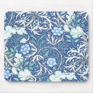 William Morris Seaweed Blue Pattern Mousepad