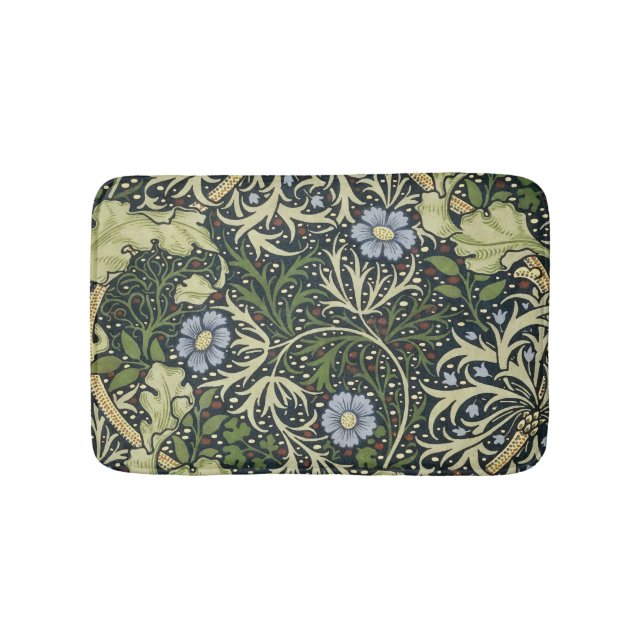 William Morris Seaweed Pattern Vintage Kunst Badematte (Vorderseite)