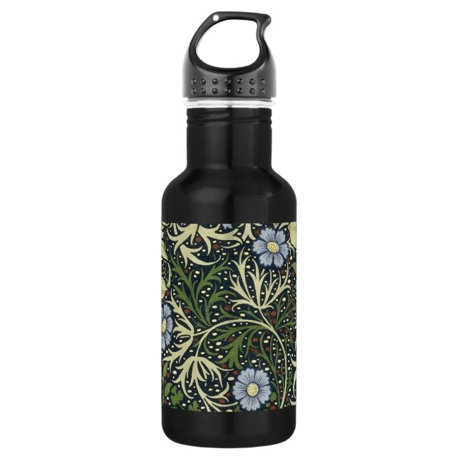 William Morris Seaweed Pattern Vintage Kunst Edelstahlflasche (Vorderseite)