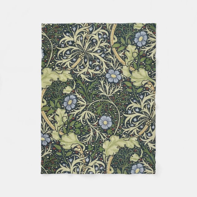 William Morris Seaweed Pattern Vintage Kunst Fleecedecke (Vorderseite)