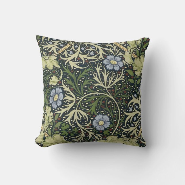 William Morris Seaweed Pattern Vintage Kunst Kissen (Vorderseite)