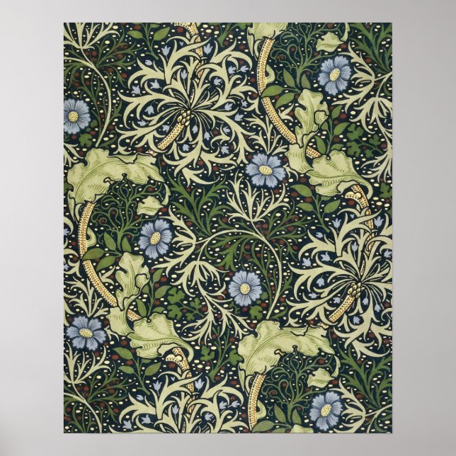 William Morris Seaweed Pattern Vintage Kunst Poster (Vorne)